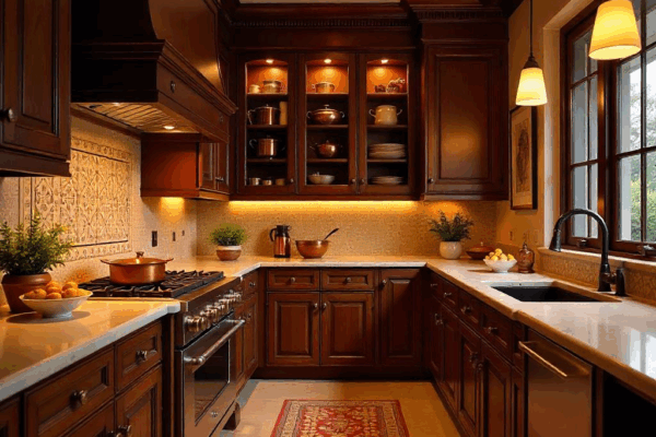 Glossy finishes & hidden storage for a clutter-free luxury kitchen in Hyderabad. luxury kitchen trends modern interior design